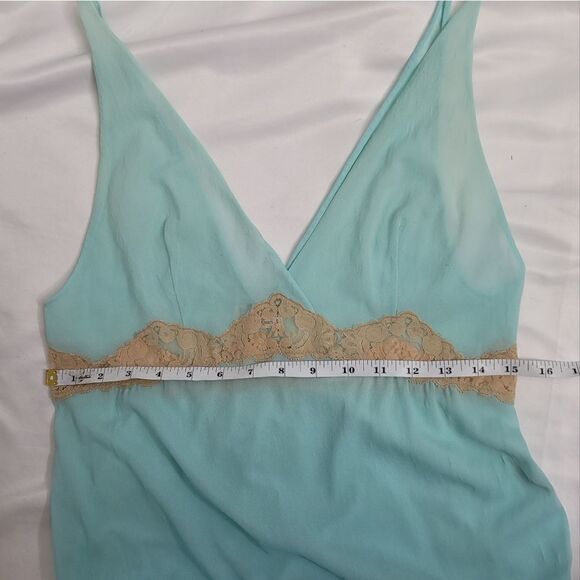 VINTAGE 70s Emilio Pucci blue nightgown with lace trim S - Picture 13 of 14